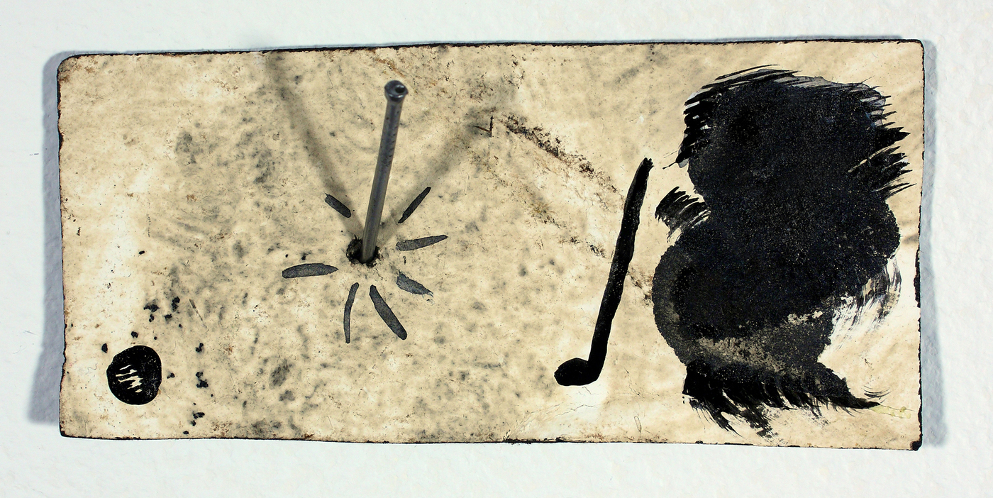 "Golf Trading Card" Bridget Mullen Archive Acrylic paint on tar paper, nail