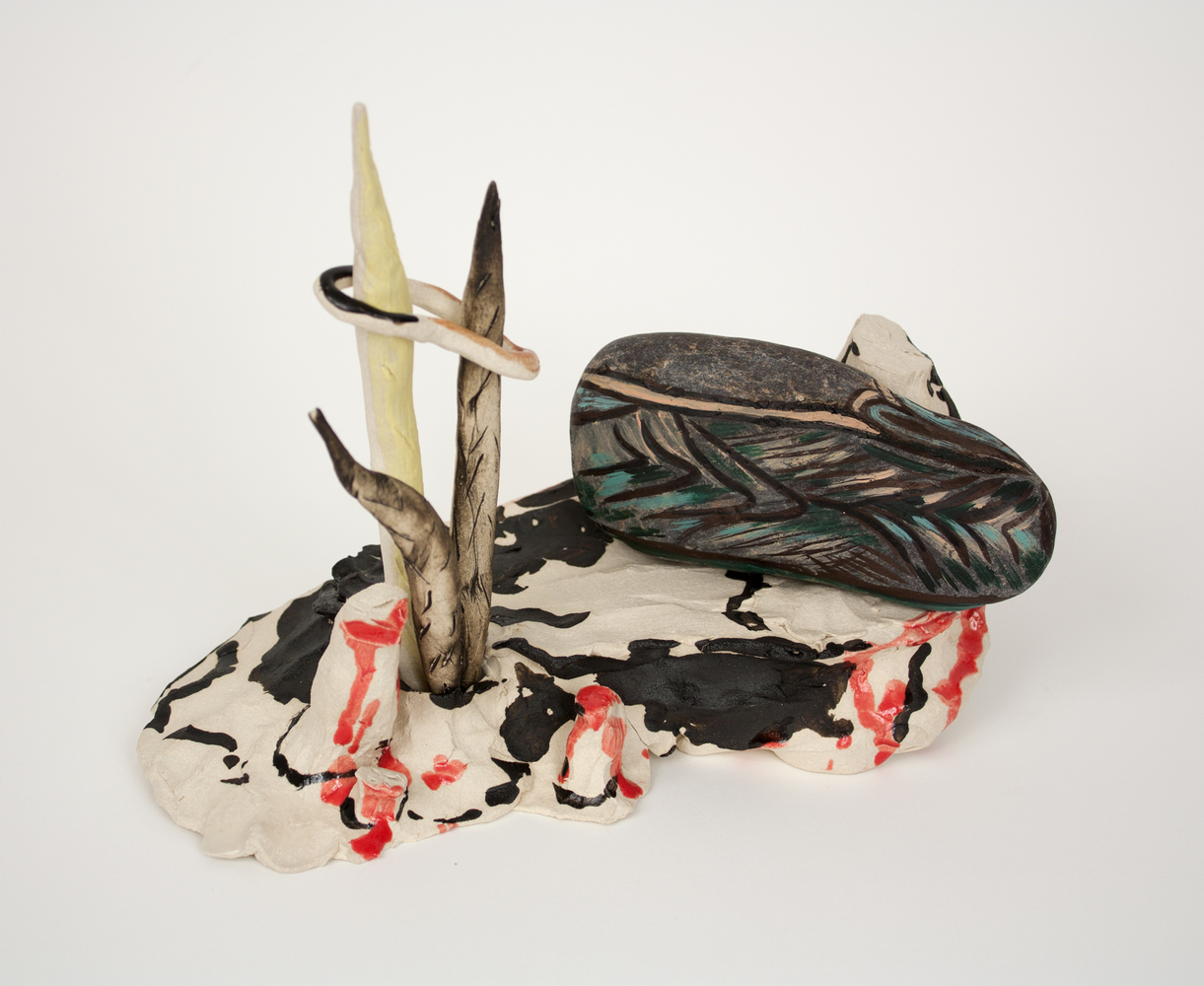 Not Yet Titled Bridget Mullen New Work Fired clay, glaze, rock, acrylic paint