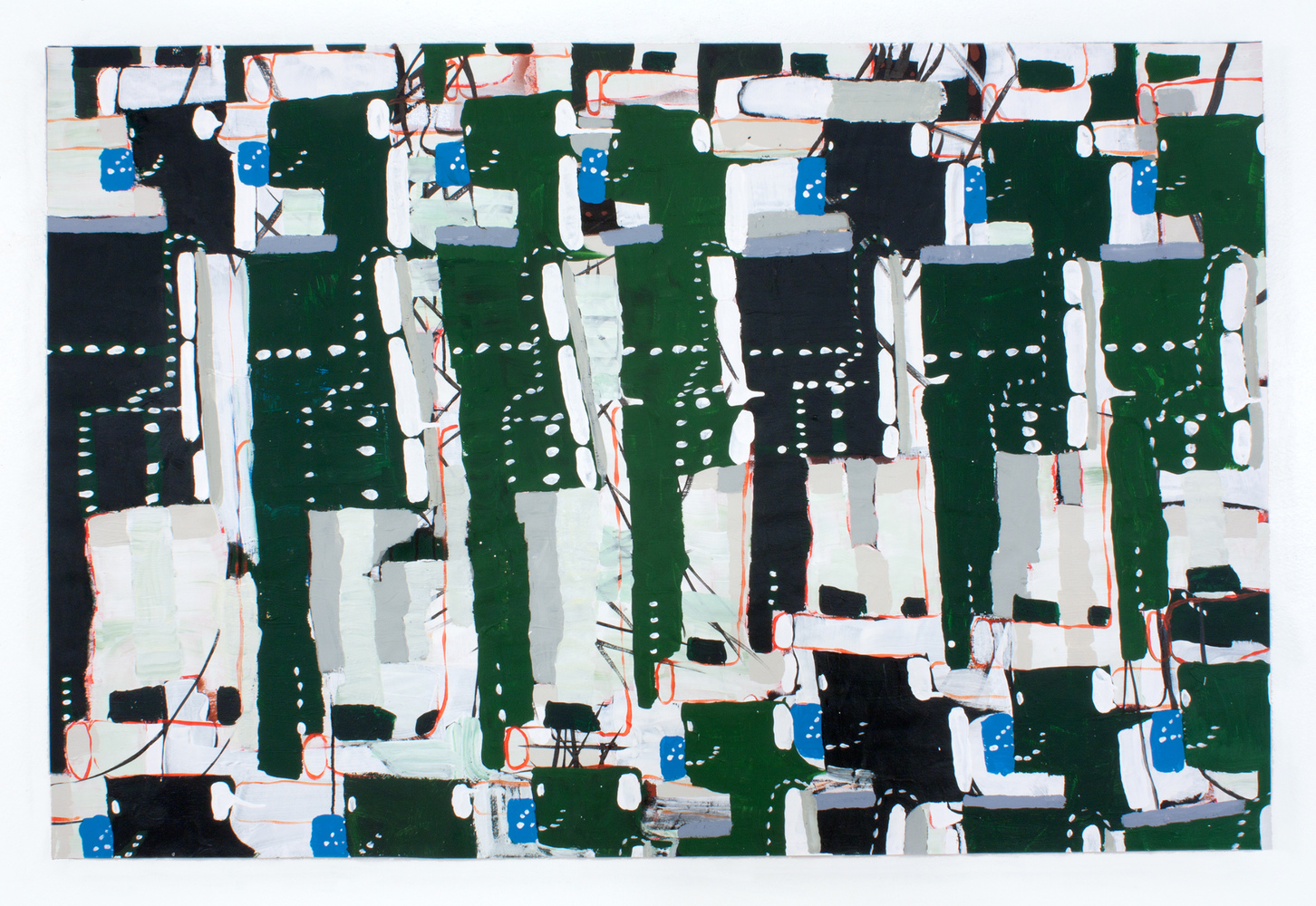"We Count The Bright Hours Only" Bridget Mullen New Work Acrylic paint, spray paint, fabric