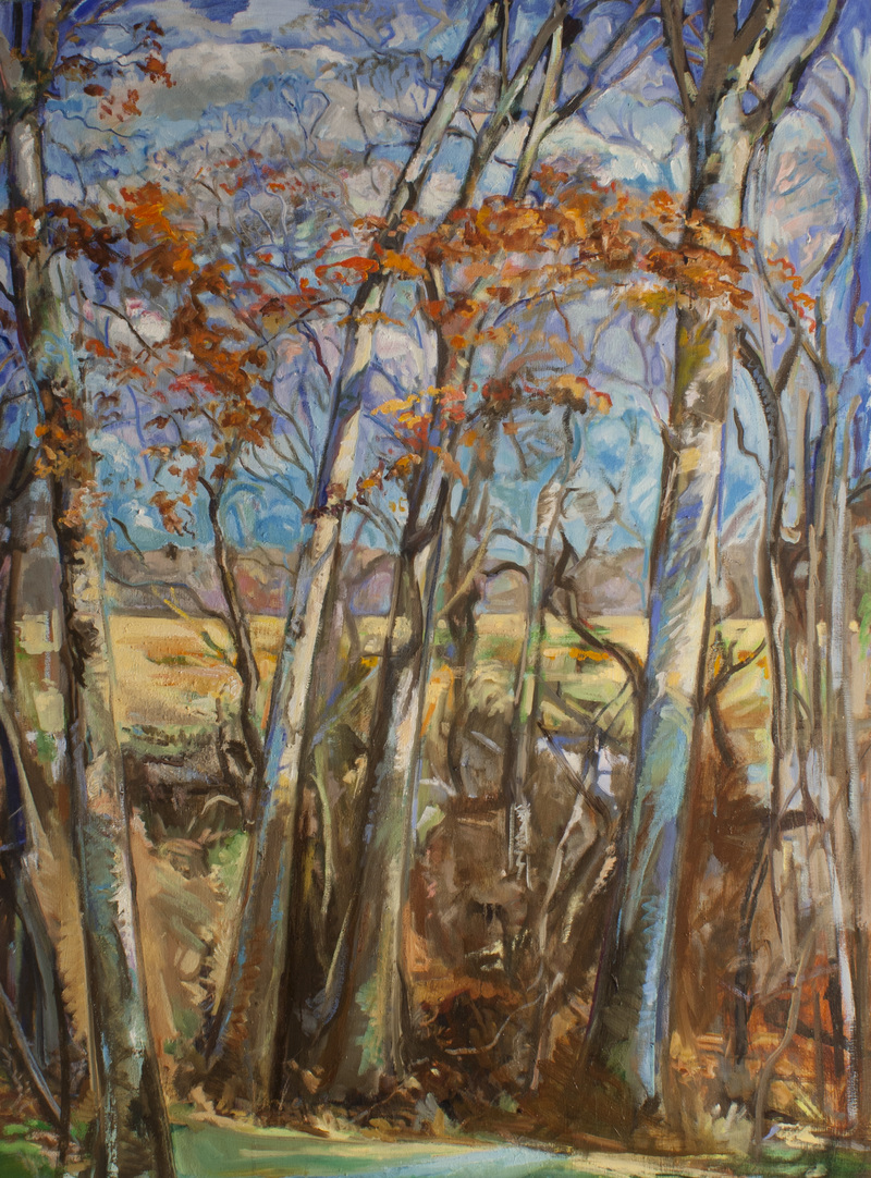 Trees with Fall Melting Snow. TREES oil