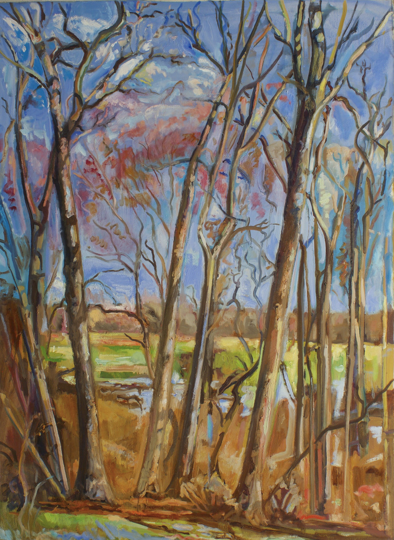 Early Spring Trees TREES oil