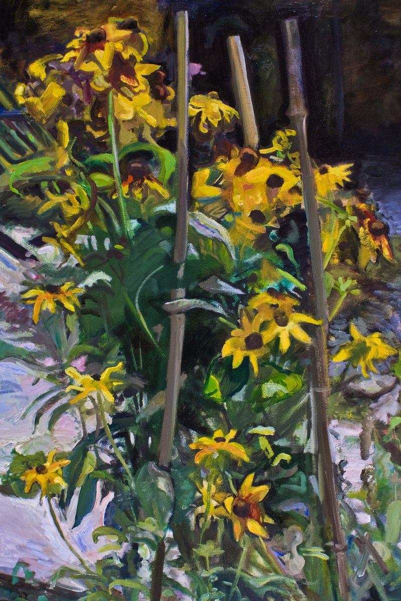 Black Eyed Susans GREEN oil