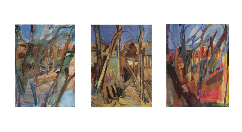 Tree Studies TREES Acrylic and Charcoal on Paper gessoed rag paper.
