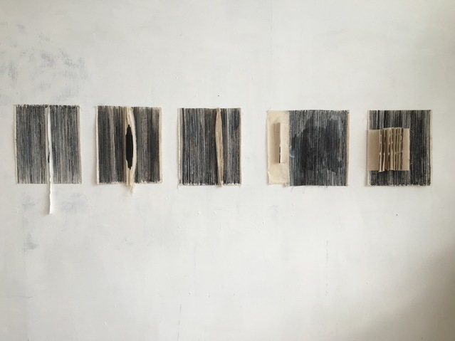 5 Generations: 12345 Cair Crawford BLK FLDS 2016 acyrlic/canvas/tape