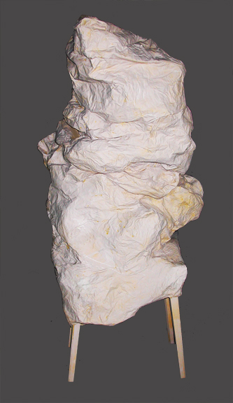 Oracle Carol Bruns Figures steel, paper, plaster, paint, foam