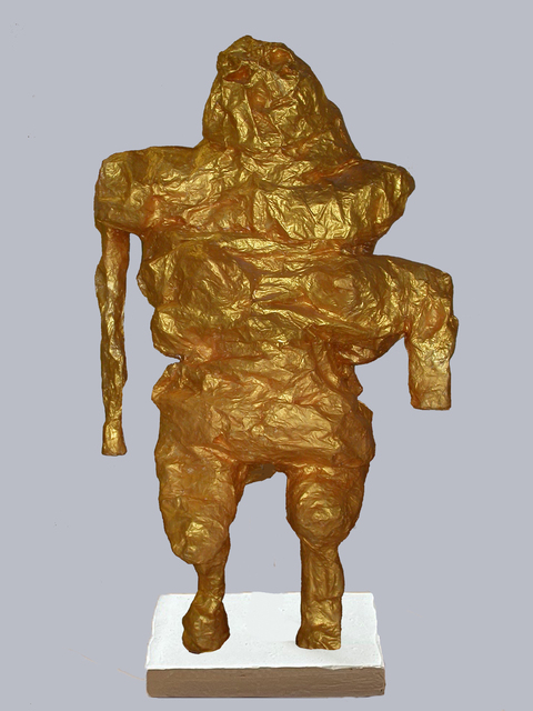 Gold Goddess Carol Bruns Figures steel, paper, plaster, paint