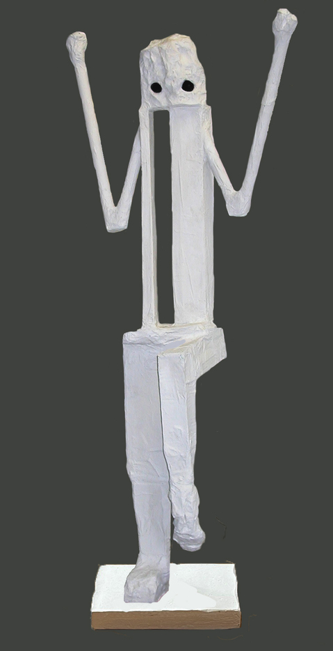 strongman Carol Bruns Figures steel, cardboard, styrofoam, paper, gesso