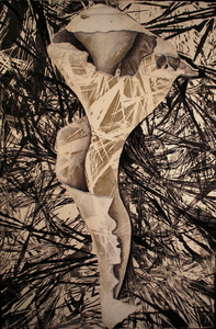 CAROLYN SWIFT Midlife woodcut, graphite pencil, charcoal pencil, conte crayon