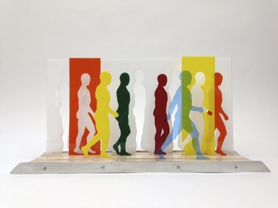 Cassie Hyde Strasser Acrylic Men Colored acrylic, wood, aluminum