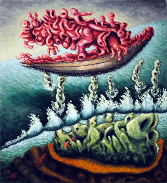 cathy wysocki SUFFER A SEA CHANGE - paintings oil on wood