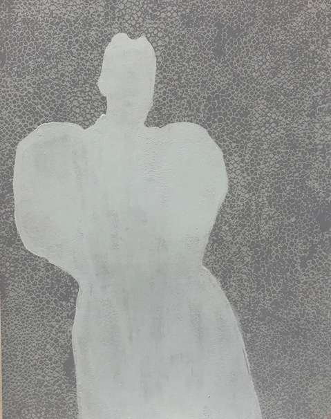 Still Standing 1 Sharkskin Cecilia Moy Fradet A Whiter Shade of Pale Acrylic on Wallpaper