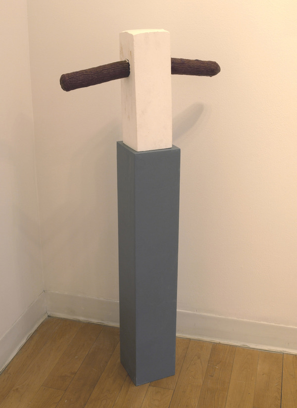 Cross 2-Everything I Don't Know Charles Goss Everything I Don't Know plaster, pedistal, sausage