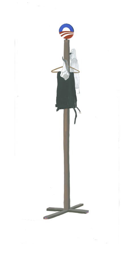 "Coat Rack 2" CHARLEY FRIEDMAN GOUACHE Gouache