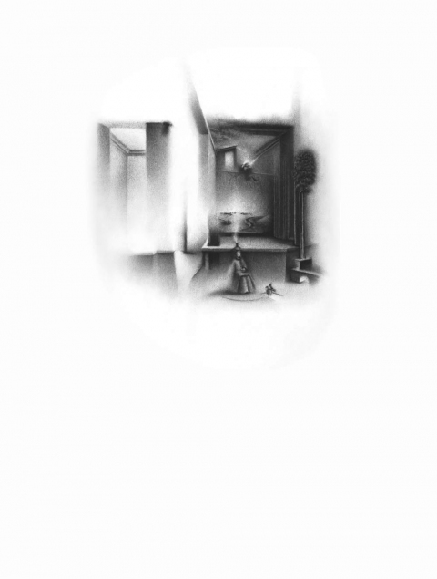 Inside the Monad: projections of an unformed dream. Charlotte Schulz Inside the Monad<br>2003-2004 charcoal on paper