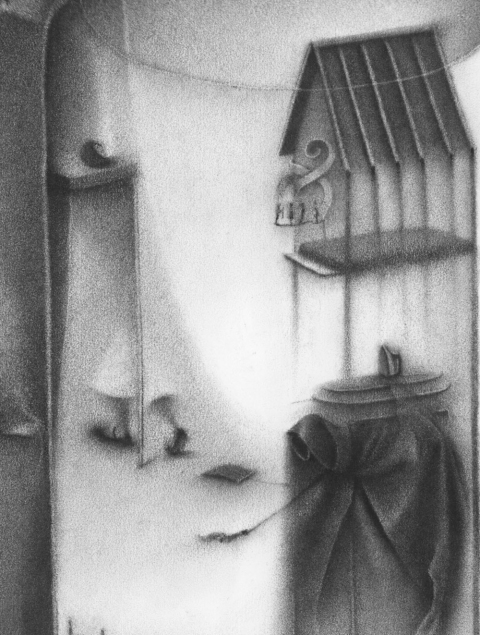Detail: melting the ice when reason appears to have folded shut. Charlotte Schulz Inside the Monad<br>2003-2004