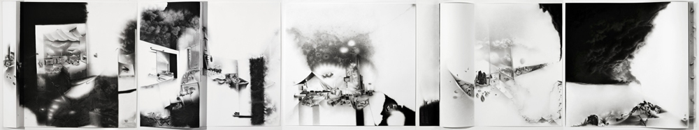 The uneven intensities of duration: during unusual states of expansion and contraction, the force of an event bends our space. Charlotte Schulz The Uneven Intensities of Duration<br/> 2008-2010 charcoal on paper