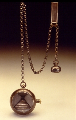 Chris Irick  works from 1994 - 1999 sterling silver, copper, brass, watch crystal, acrylic, watch movement
