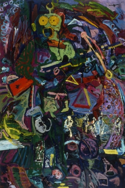 GREEN LEAD SUIT Paintings oil on canvas
