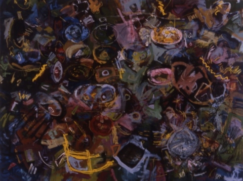 DOUBLE O Paintings oil on canvas