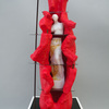  Bottle/Coca Cola Form Cast glass, threaded metal rod, rubber, gesso, wood plinth
