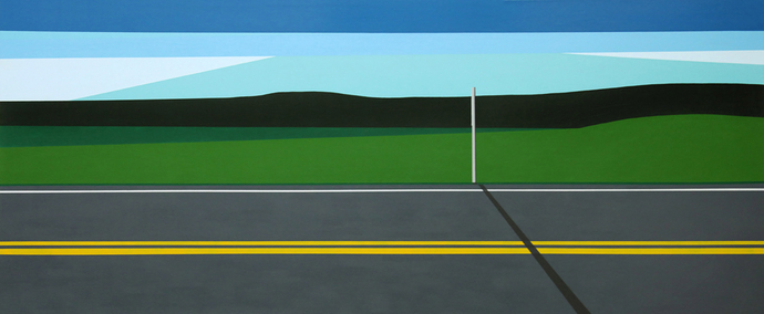 Cody Justus signs and roadscapes acrylic on canvas 