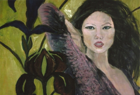Floral Fantasy #1 Inferno- Work destroyed in my studio fire Oil on Canvas