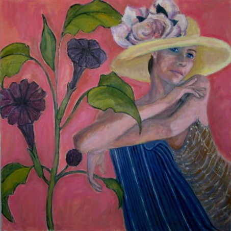 Floral Fantasy #5 Inferno- Work destroyed in my studio fire oil on canvas
