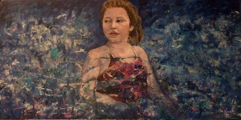 Bridget in the Water Paintings of my Family acrylic on canvas