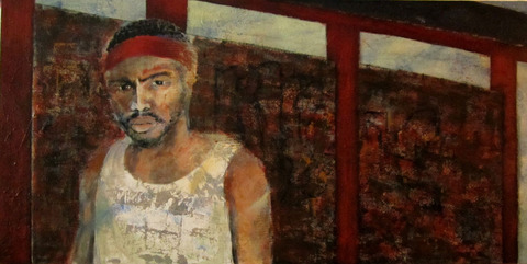 Street Smarts Inferno- Work destroyed in my studio fire acrylic on canvas