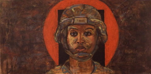 Am I the Target? Inferno- Work destroyed in my studio fire acrylic on canvas