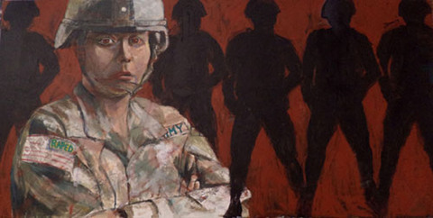 Raped Inferno- Work destroyed in my studio fire acrylic on canvas