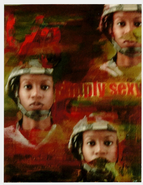 Simply Sexy Inferno- Work destroyed in my studio fire acrylic and photo images on board