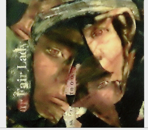 Our Fair Lady Inferno- Work destroyed in my studio fire mixed media on cradleboard