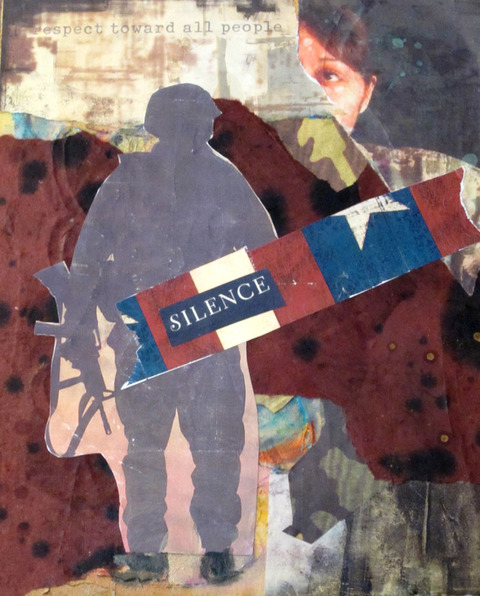 Silence Inferno- Work destroyed in my studio fire acrylic on cradleboard