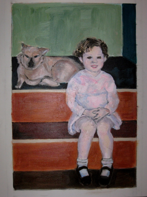 Resting Inferno- Work destroyed in my studio fire acrylic on canvas