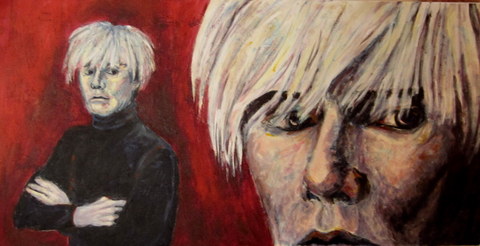 Andy - Two views Inferno- Work destroyed in my studio fire acrylic on canvas