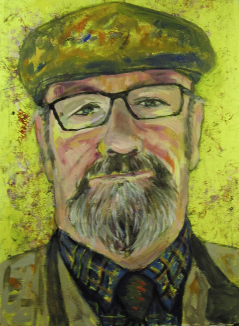 Angus Inferno- Work destroyed in my studio fire acrylic on canvas