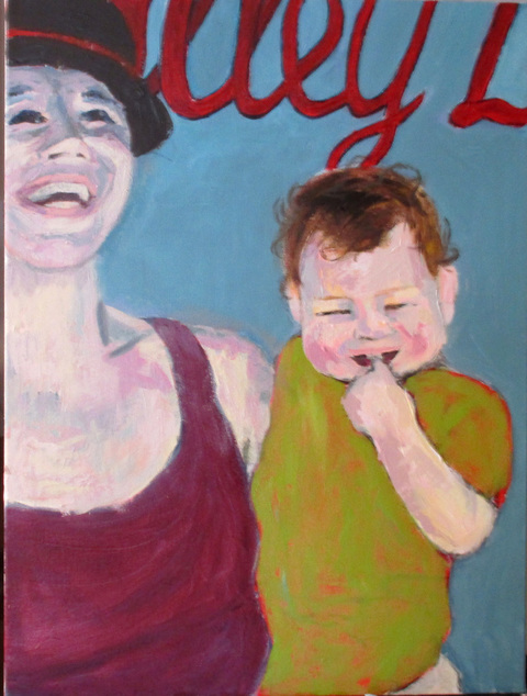 Happy Baby Inferno- Work destroyed in my studio fire acrylic on canvas