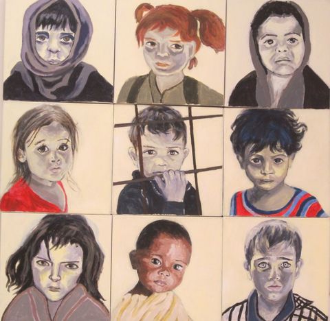 Refugee children Refugees & other Innocents acrylic on canvas