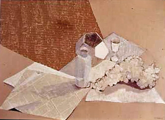 Constance Kiermaier Collages Collage with mixed media on corregated cardboard