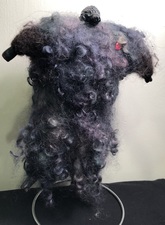 Sandra Maresca Spirit Totems polymer clay, needlefelted collie fur and wool