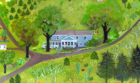 The Rose Cottage, detail Commemoratives acrylic on canvas