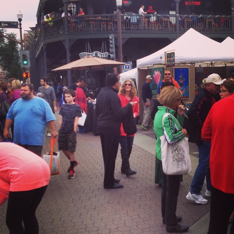 The artist handed out PUSH DOWN & TANGO stickers to direct guests to the project during the Tempe Festival of the Arts. Push Down & Tango