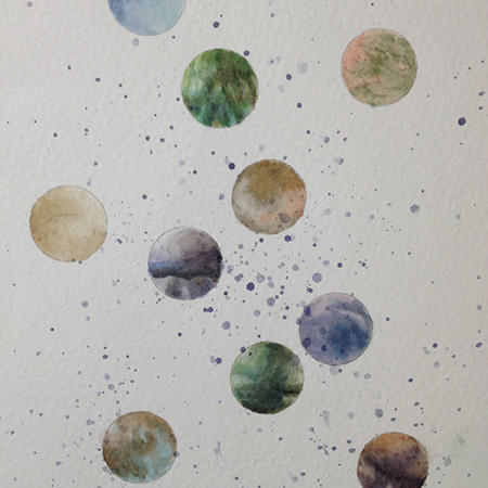 Watercolor based on A Ship in the Woods creek Poetry of the Spheres