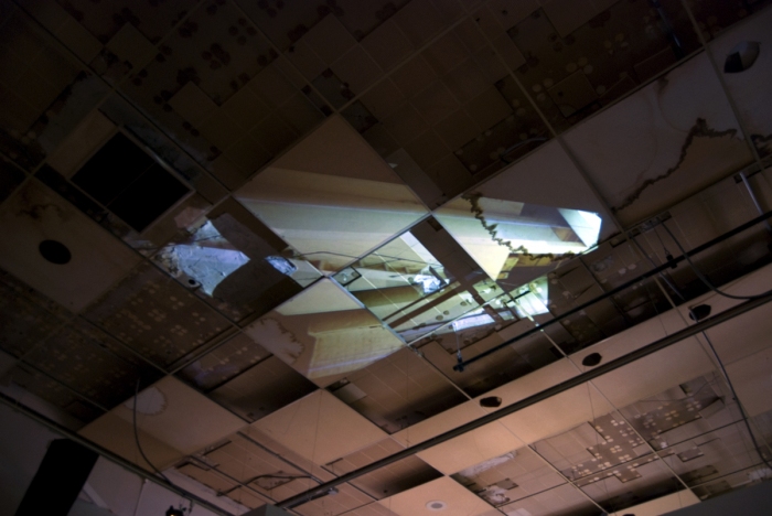 Bat in the Lab ceiling (still), 2011 Cybele Lyle Untitled (Bat) at The Lab Site-based video projection