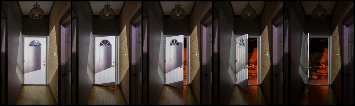 Cybele Lyle S.H.E.D. Projects: House Show Photo projection onto front door Cybele Lyle S.H.E.D. Projects: House Show Photo projection onto front door