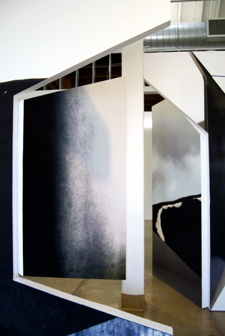 Untitled (What's Yours Is Mine), installation view, 2013 Cybele Lyle Fictional/Familiar at Swarm Gallery Polystyrene, Digital Prints, Paint