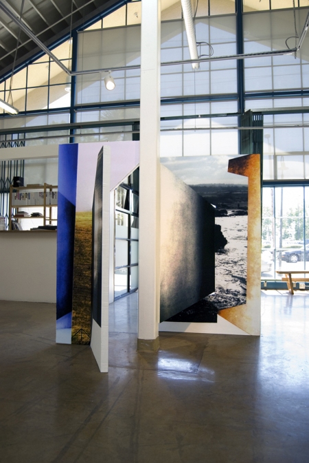 Untitled (What's Yours Is Mine), installation view, 2013 Cybele Lyle Fictional/Familiar at Swarm Gallery Polystyrene, Digital Prints, Paint