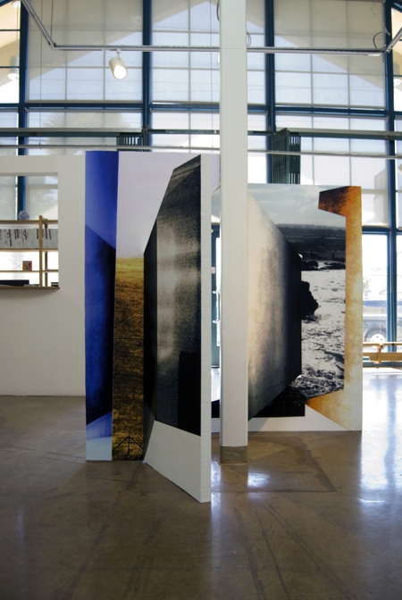 Untitled (What's Yours Is Mine), installation view, 2013 Cybele Lyle Fictional/Familiar at Swarm Gallery Polystyrene, Digital Prints, Paint