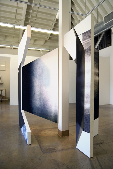 Untitled (What's Yours Is Mine), installation view, 2013 Cybele Lyle Fictional/Familiar at Swarm Gallery Polystyrene, Digital Prints, Paint